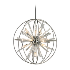 Mid-Century Modern Pendant Cluster Light Chrome Twilight by Elk Lighting