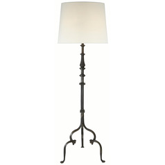 Visual Comfort Signature Collection Madeleine Aged Iron Floor Lamp with Empire Shade