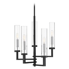 Folsom 5-Light Matte Black & Chrome Chandelier by Savoy House