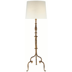 Visual Comfort Signature Collection Madeleine Gilded Iron Floor Lamp with Empire Shade