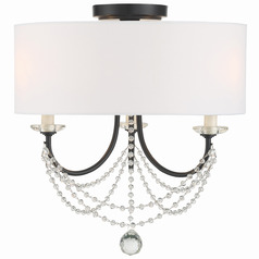 Crystorama Lighting Delilah Matte Black Semi-Flushmount Light