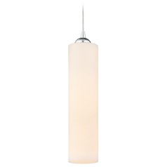 White Glass Mini-Pendant Chrome