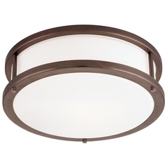 Modern Flush Mount with White Glass in Bronze by Access Lighting