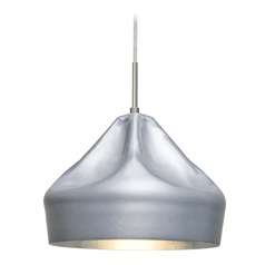 Besa Lighting Lotus Satin Nickel Pendant Light with Warehouse Shade