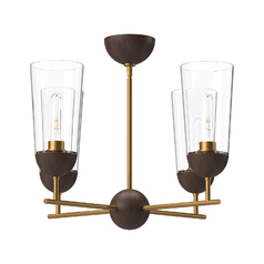 Alora Lighting Emil Aged Gold & Walnut Chandelier