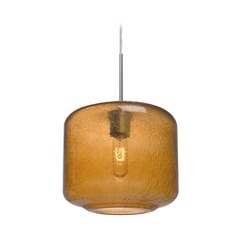 Amber Seeded Glass Pendant Light Satin Nickel Niles by Besa Lighting