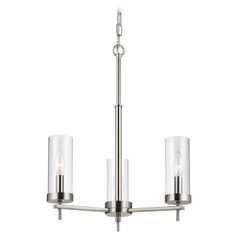 Zire LED 3-Light Chandelier in Brushed Nickel by Visual Comfort Studio