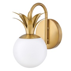 Palma 10.5-Inch Wall Sconce in Heritage Brass with Etched Opal Glass by Hinkley Lighting