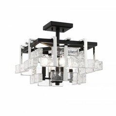 Painesdale 4-Lt Semi-Flush in Coal & Polished Nickel by Metropolitan