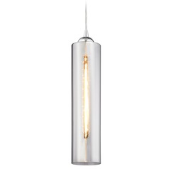 Chrome Mini-Pendant with Smoke Glass