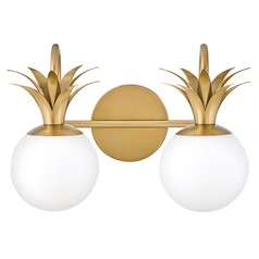 Palma 14.75-Inch Vanity Light in Heritage Brass with Etched Opal Glass by Hinkley Lighting
