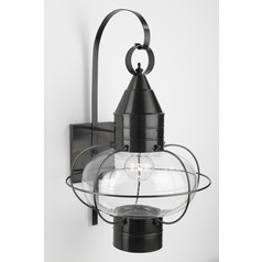 Classic Onion Black Outdoor Wall Light