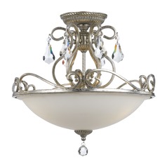 Crystorama Lighting Ashton Olde Silver Semi-Flushmount Light