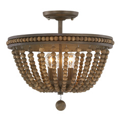 Handley 3-Light Beaded Semi-Flush Mount in Tobacco by Capital Lighting