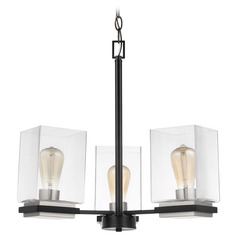 Crossroads 3-Light Chandelier in Matte Black by Nuvo Lighting