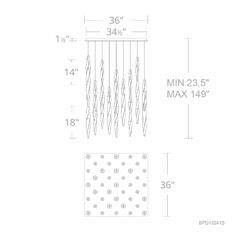 Schonbek Beyond Kindjal Polished Nickel LED Multi-Light Pendant