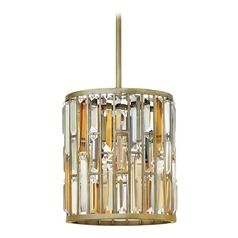 Gemma 10.25-Inch Crystal Pendant in Silver Leaf by Fredrick Ramond