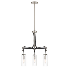 Pullman Junction 3-Light Chandelier in Nickel & Coal by Minka Lavery