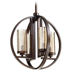 Oil Rubbed Bronze Orb Chandelier with Mercury Glass by Quorum Lighting