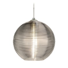 Besa Lighting Kristall Satin Nickel Pendant Light with Globe Shade