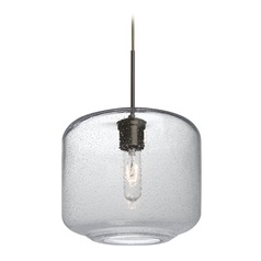 Seeded Glass Pendant Light Bronze Niles by Besa Lighting