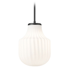 Z-Lite Newbury Matte Black Mini-Pendant Light with Bowl / Dome Shade
