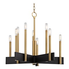 Abrams Brass 10-Light Chandelier by Hudson Valley Lighting