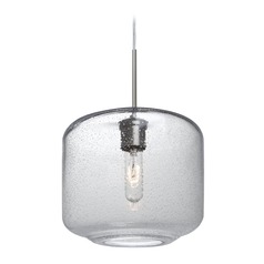 Seeded Glass Pendant Light Satin Nickel Niles by Besa Lighting