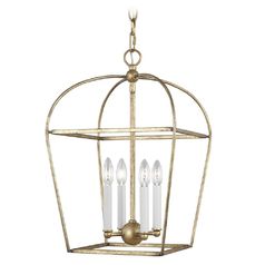 Chapman & Meyers Stonington 21-Inch Antique Gild Open Frame Lantern by Visual Comfort Studio