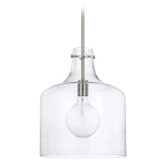 Crawford 11.75-Inch Seeded Glass Pendant in Nickel by HomePlace by Capital Lighting