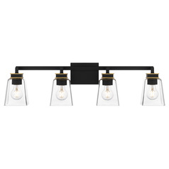 Quoizel Lighting Almany Matte Black & Aged Brass Bathroom Light