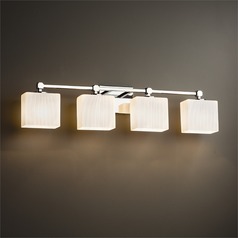 Tetra Polished Chrome Bathroom Light by Justice Design Group