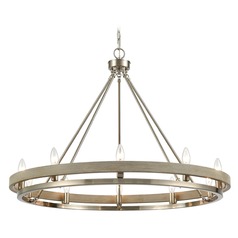 Elk Lighting Ramsey Satin Nickel, Beechwood Chandelier