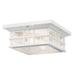 Beacon Square 12-Inch Textured White Flush Mount by Kichler Lighting