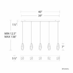 Schonbek Beyond Martini Polished Nickel LED Multi-Light Pendant