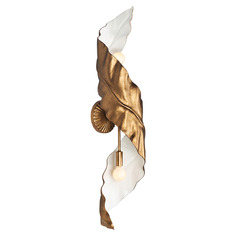 Kalco Lighting Spira Pearlized Antique Brass & White Sconce