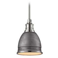 Farmhouse Mini-Pendant Light Zinc / Polished Nickel Carolton by Elk Lighting
