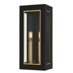 Quoizel Lighting Bourbon Matte Black & Soft Gold Outdoor Wall Light