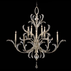 Fine Art Lamps Beveled Arcs Silver Leaf Crystal Chandelier