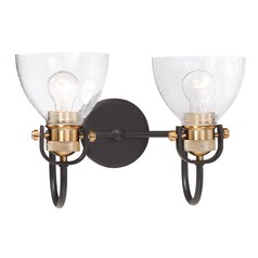 Monico Bronze with Brass Bathroom Light by Minka Lavery