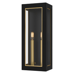 Quoizel Lighting Bourbon Matte Black & Soft Gold Outdoor Wall Light