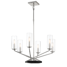 Highland Crossing 6-Light Chandelier in Nickel & Coal by Minka Lavery