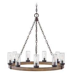 Sawyer 12V Outdoor Chandelier in Sequoia & Rust by Hinkley Lighting