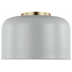 Visual Comfort Studio Collection Malone Matte Grey & Satin Brass Flushmount Light