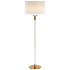 Aerin Riga Floor Lamp in Clear & Antique Brass by Visual Comfort Signature