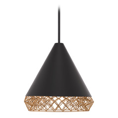 Lacey 16-Inch LED Pendant in Black & Gold by WAC Lighting