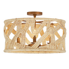 Kalco Lighting Soga Modern Gold & White Semi-Flushmount Light