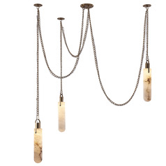 Kalco Lighting Flint Winter Brass LED Swag Light with Cylindrical Shade