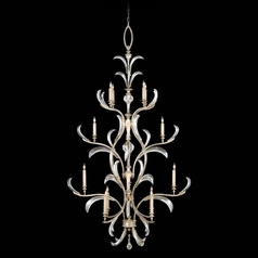 Fine Art Lamps Beveled Arcs Silver Leaf Crystal Chandelier