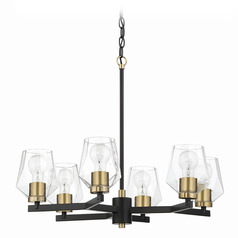 Avante Grand Flat Black & Satin Brass Chandelier by Craftmade Lighting